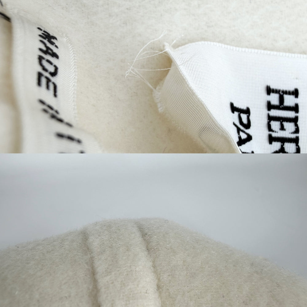 【秋物特集】 HERMES エルメス コート アウター ロングコート アパレル 服 38 ホワイト 白 秋 冬 カシミヤ レディース【中古品】