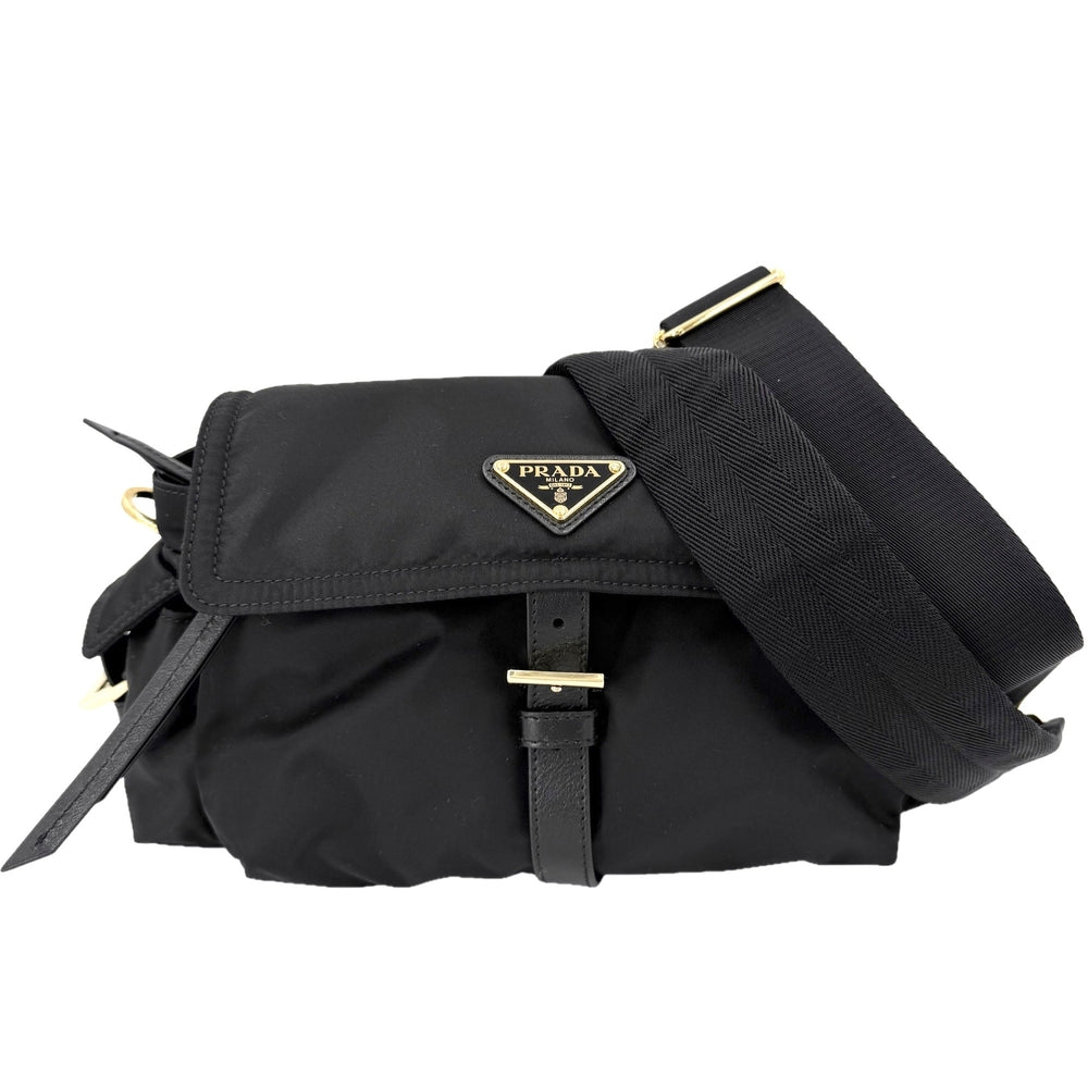 PRADA プラダ ショルダーバッグ エクスプローラ ミディアム Re-Nylon 1BD394 ナイロン ブラック 黒 ゴールド金具 レディース【中古品】