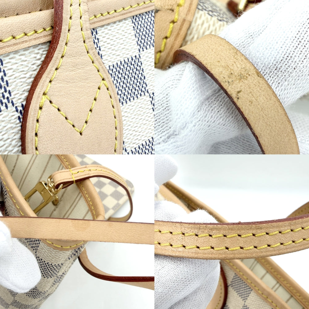 LOUIS VUITTON ルイヴィトン トートバッグ ネヴァーフルPM N40605 ダミエアズールキャンバス ホワイト 白 ゴールド金具 レディース【中古品】