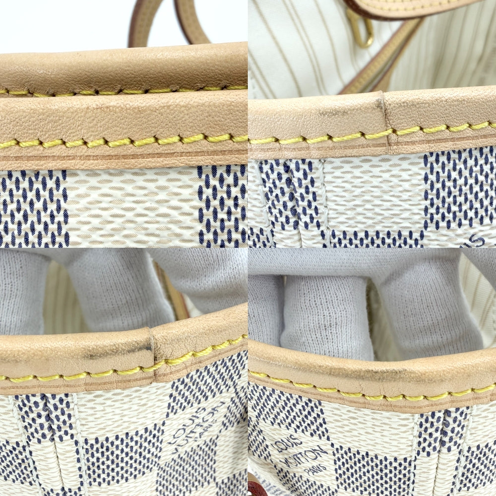 LOUIS VUITTON ルイヴィトン トートバッグ ネヴァーフルPM N40605 ダミエアズールキャンバス ホワイト 白 ゴールド金具 レディース【中古品】