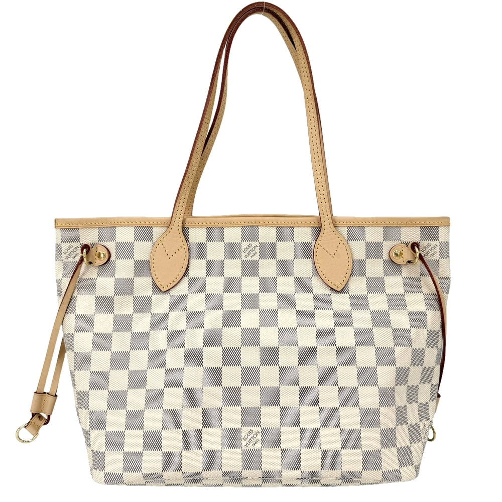 LOUIS VUITTON ルイヴィトン トートバッグ ネヴァーフルPM N40605 ダミエアズールキャンバス ホワイト 白 ゴールド金具 レディース【中古品】