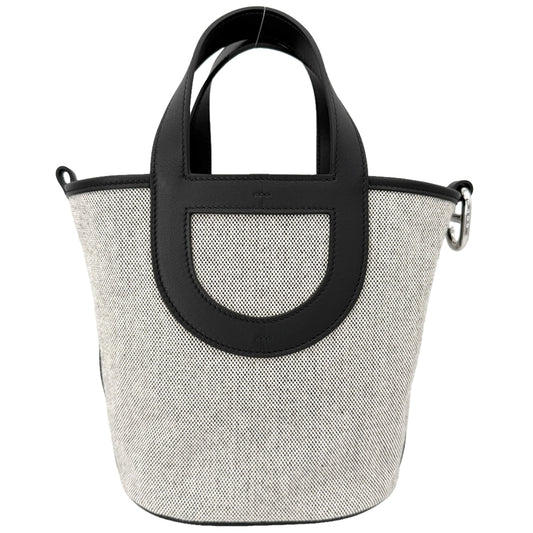 HERMES エルメス ハンドバッグ インザループ18 K刻印 ヴォースイフト トワルアッシュ グレー ブラック 黒 シルバー金具 レディース 2025年【中古品】