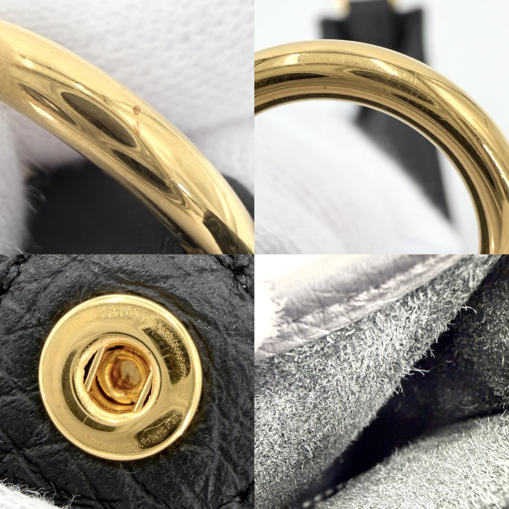 HERMES エルメス ショルダーバッグ エヴリン16ミニ TPM Evelyne W刻印 レザー ブラック 黒 ゴールド金具 レディース 2024年【中古品】