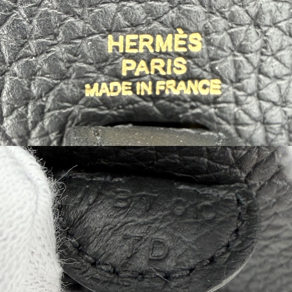 HERMES エルメス ショルダーバッグ エヴリン16ミニ TPM Evelyne W刻印 レザー ブラック 黒 ゴールド金具 レディース 2024年【中古品】
