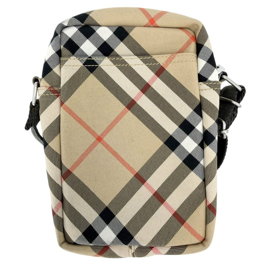 BURBERRY バーバリー ショルダーバッグ フォンバッグ ポリエステル ベージュ シルバー金具 メンズ【中古品】