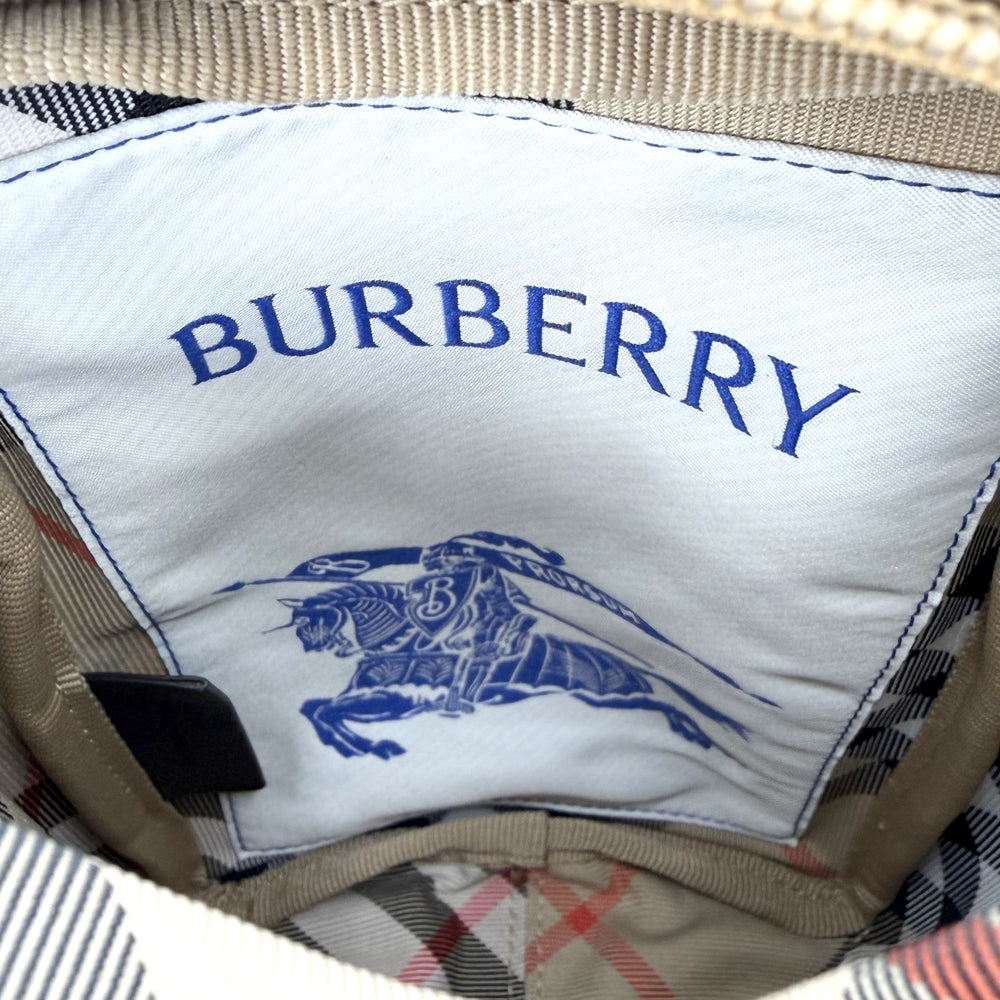 BURBERRY バーバリー ショルダーバッグ フォンバッグ ポリエステル ベージュ シルバー金具 メンズ【中古品】