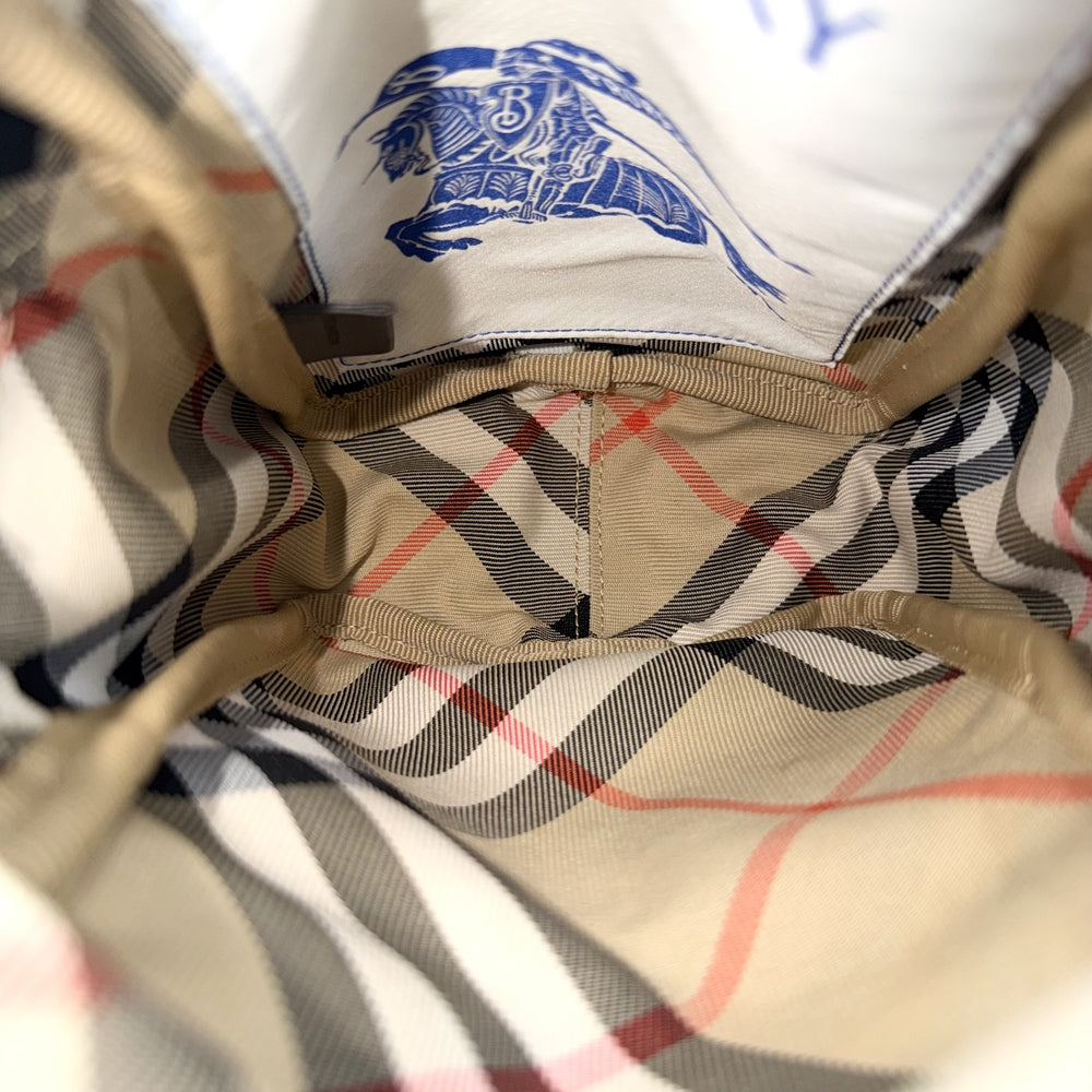 BURBERRY バーバリー ショルダーバッグ フォンバッグ ポリエステル ベージュ シルバー金具 メンズ【中古品】