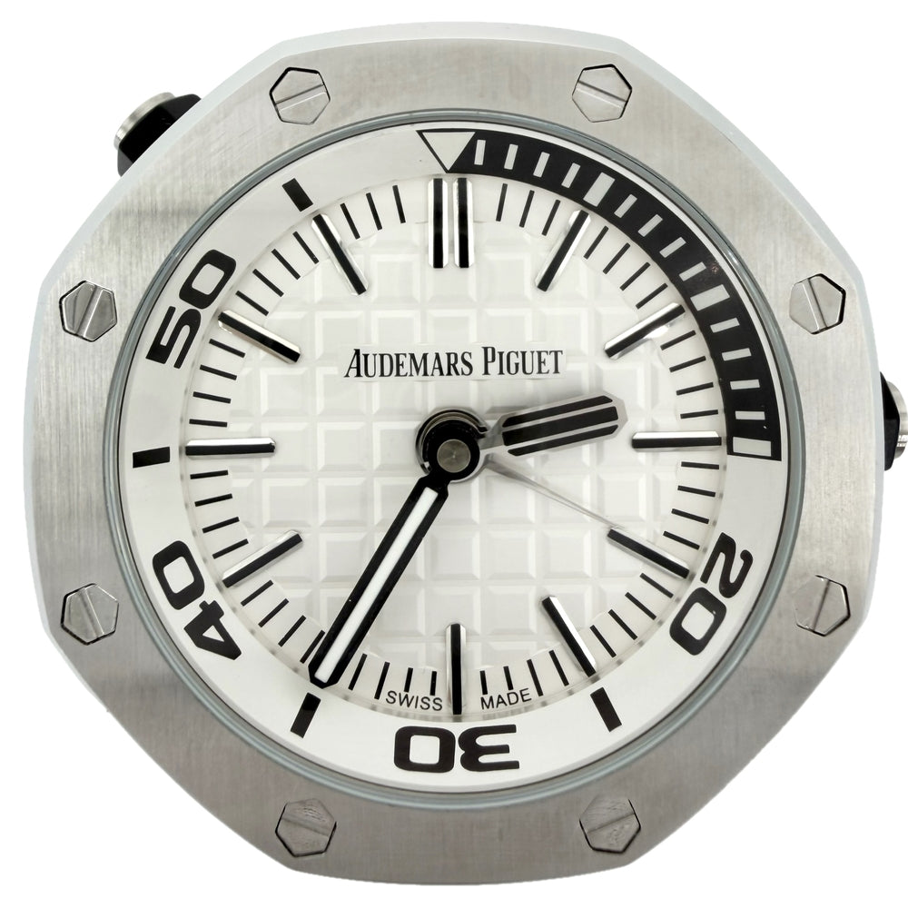 AUDEMARS PIGUET オーデマ・ピゲ 雑貨 不動 ロイヤルオーク オフショア ダイバー テーブルクロック 置き時計 ステンレススチール ホワイト 白 シルバー シルバー金具 ユニセックス【中古品】