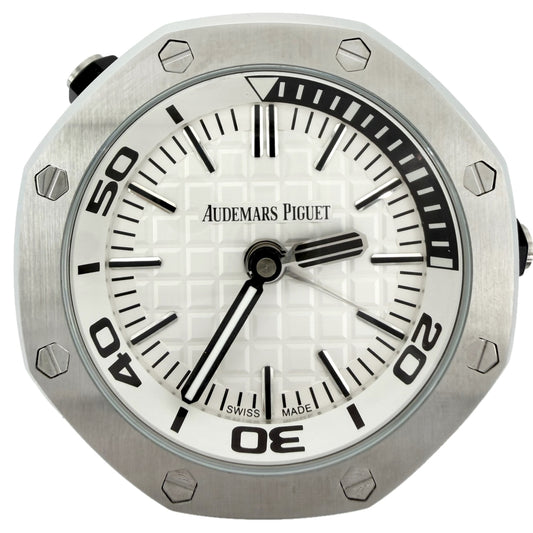 AUDEMARS PIGUET オーデマ・ピゲ 雑貨 不動 ロイヤルオーク オフショア ダイバー テーブルクロック 置き時計 ステンレススチール ホワイト 白 シルバー シルバー金具 ユニセックス【中古品】
