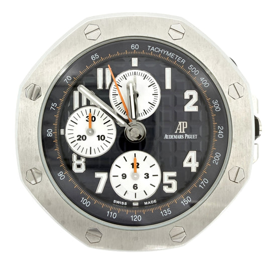 AUDEMARS PIGUET オーデマ・ピゲ 雑貨 ロイヤルオーク オフショア クロノグラフ テーブルクロック 置き時計 ステンレススチール ネイビー 紺 シルバー シルバー金具 ユニセックス【中古品】