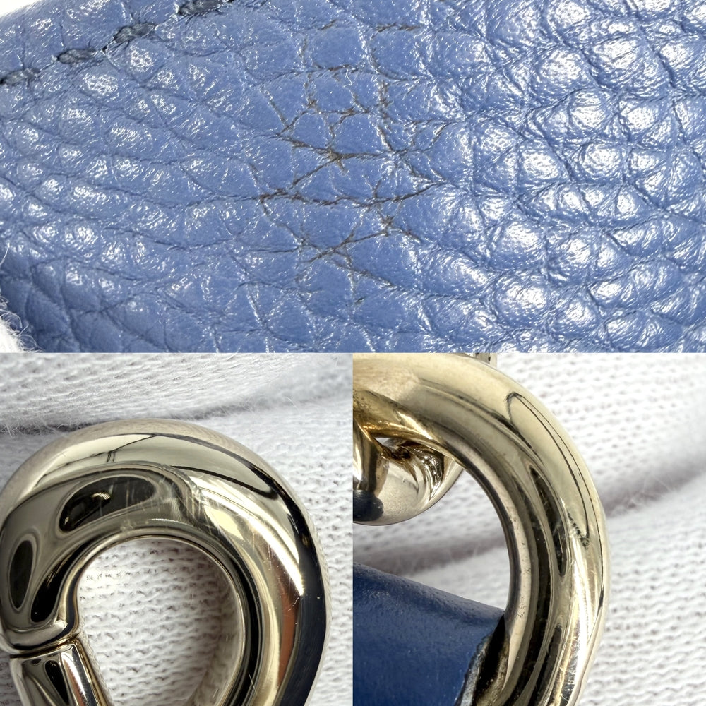 GUCCI グッチ トートバッグ ソーホー インターロッキングG 536196 レザー ブルー 青 ゴールド金具 レディース【中古品】