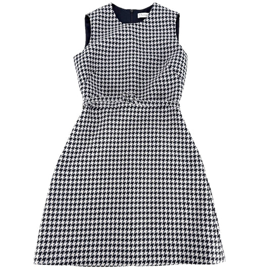 Christian Dior クリスチャンディオール ワンピース タンクドレス 千鳥柄 服 アパレル 34 411R94A1479 グレー ネイビー 紺 春 秋 ウール シルク レディース【中古品】