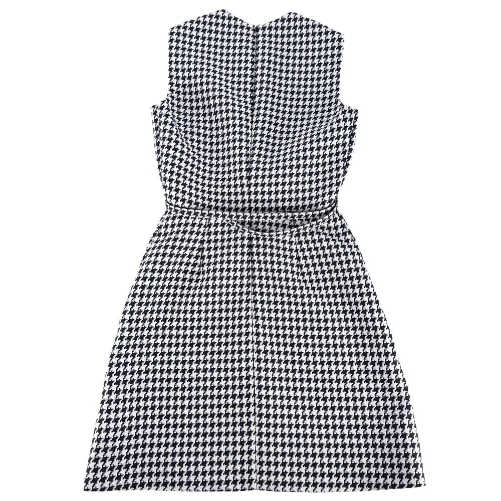 Christian Dior クリスチャンディオール ワンピース タンクドレス 千鳥柄 服 アパレル 34 411R94A1479 グレー ネイビー 紺 春 秋 ウール シルク レディース【中古品】