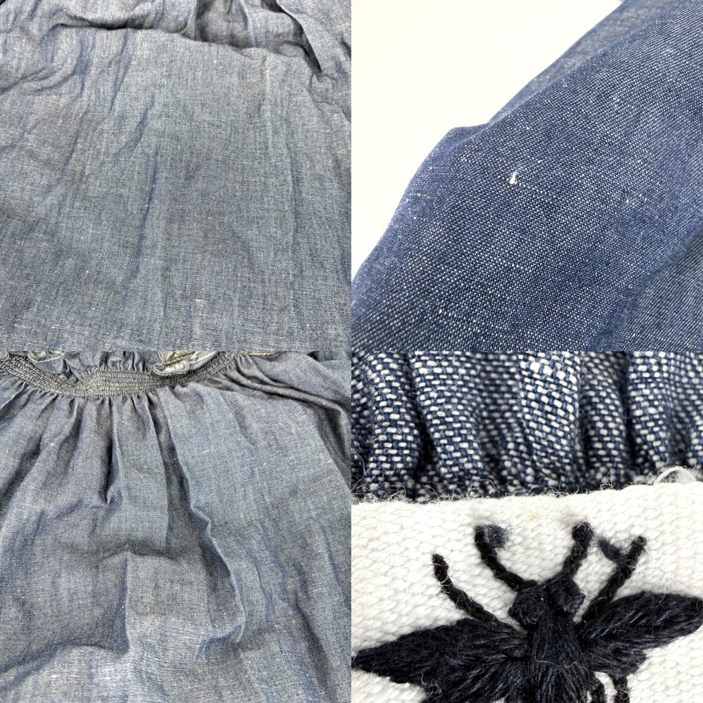 Christian Dior クリスチャンディオール ワンピース オフショルダー フリル デニム 服 アパレル 40 312R19A3539 インディゴ 春 夏 秋 コットン リネン レディース【中古品】