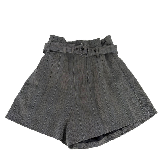 PRADA プラダ パンツ チェック ショートパンツ ボトムス アパレル 服 36 P205IH グレー シルバー金具 オールシーズン バージンウール レディース【中古品】