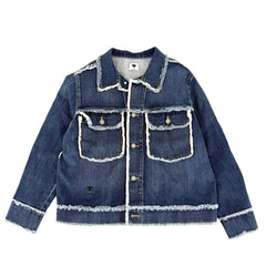 Dior ディオール デニムジャケット フリンジ 蜂刺繍 ビー アウター アパレル 服 34 012V10A3321 インディゴ シルバー金具 春 秋 コットン メンズ【中古品】