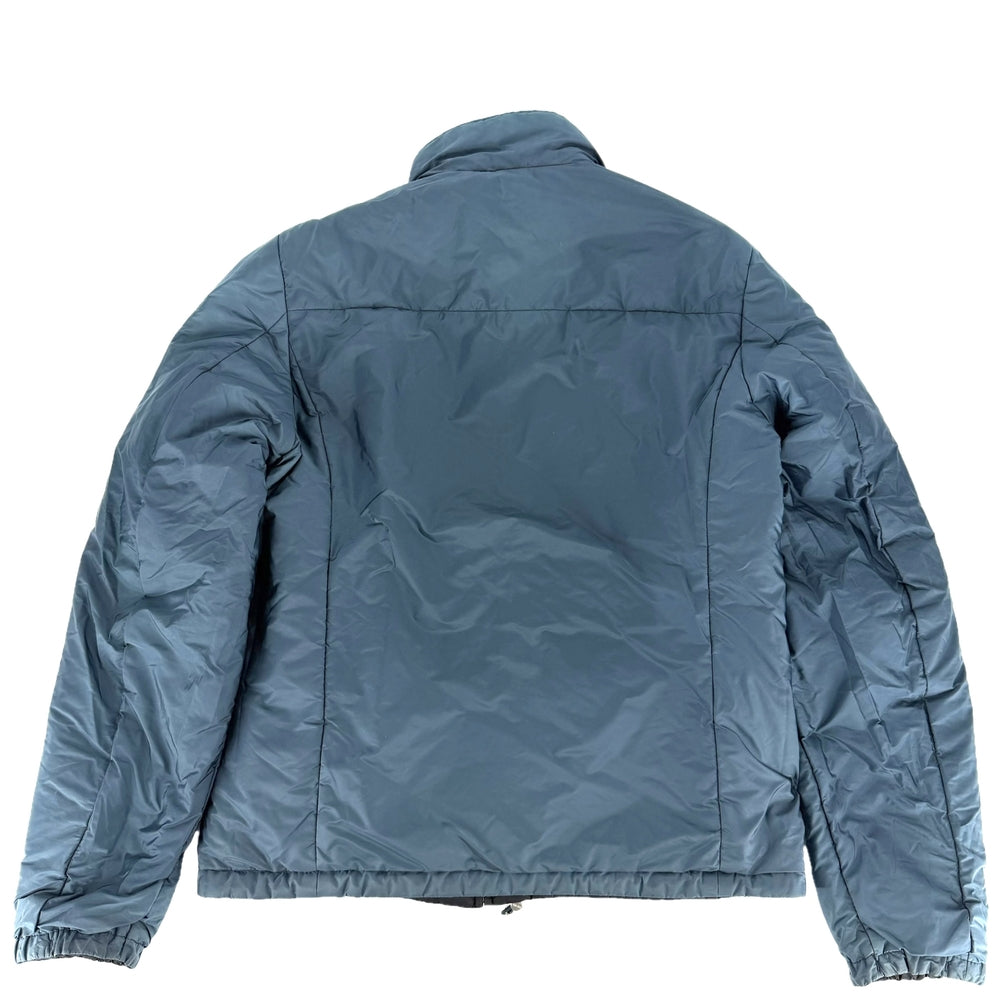 PRADA プラダ ブルゾン リバーシブル アウター トライアングルロゴ アパレル 服 48 SGB223 ブラック 黒 ブルー 青 シルバー金具 秋 冬 ポリアミド メンズ【中古品】