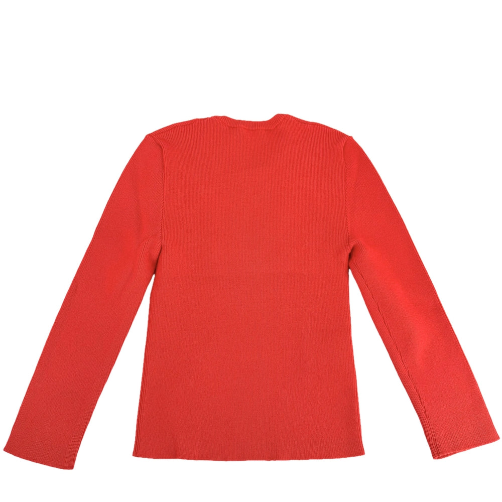 PRADA プラダ ニット ロゴ クロップド 長袖 トップス アパレル 服 36 P24V1P レッド 赤 秋 冬 コットン ポリアミド エラステイン レディース【中古品】
