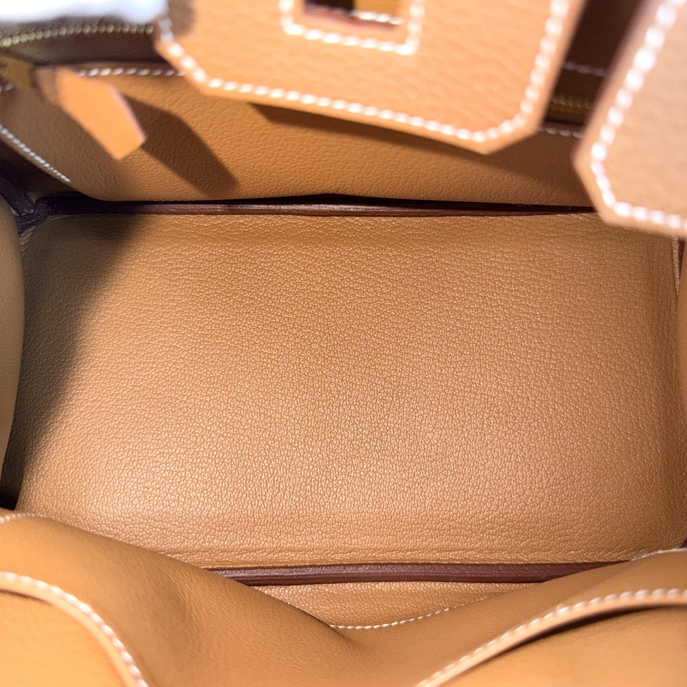 HERMES エルメス ハンドバッグ バーキン25 内縫い K刻印 トゴ ブラウン 茶 ゴールド金具 レディース 2025年【中古品】
