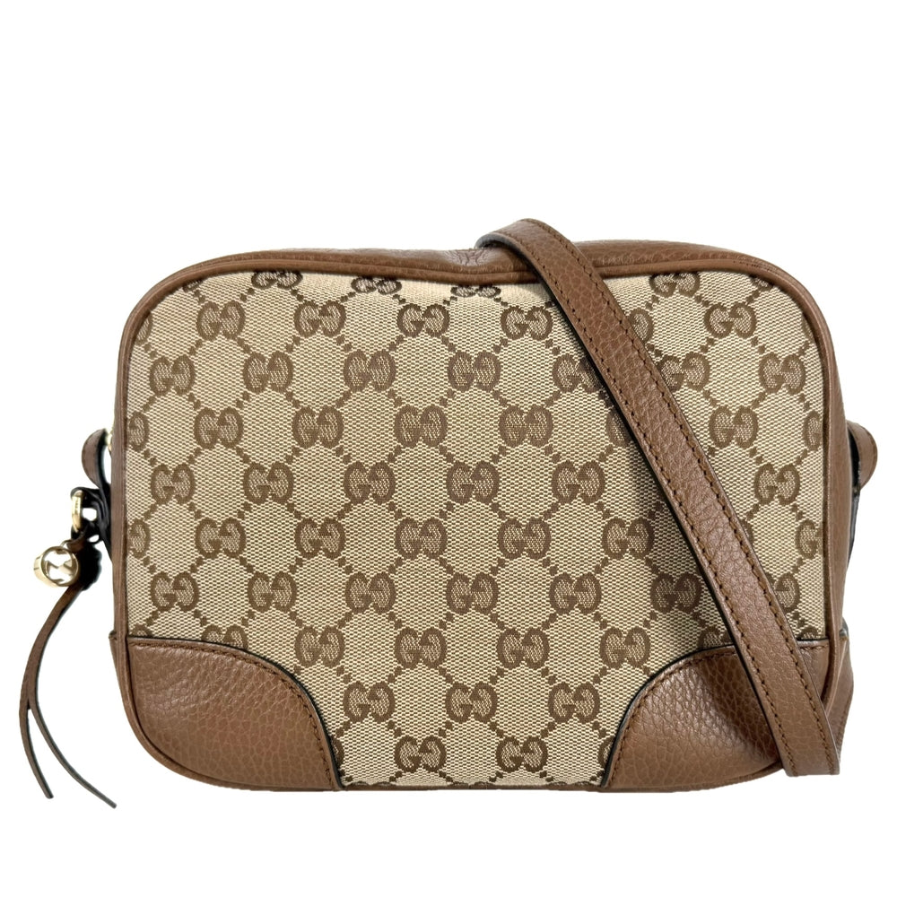 GUCCI グッチ ショルダーバッグ 449413 GGキャンバス レザー ベージュ ブラウン 茶 ゴールド金具 レディース【中古品】