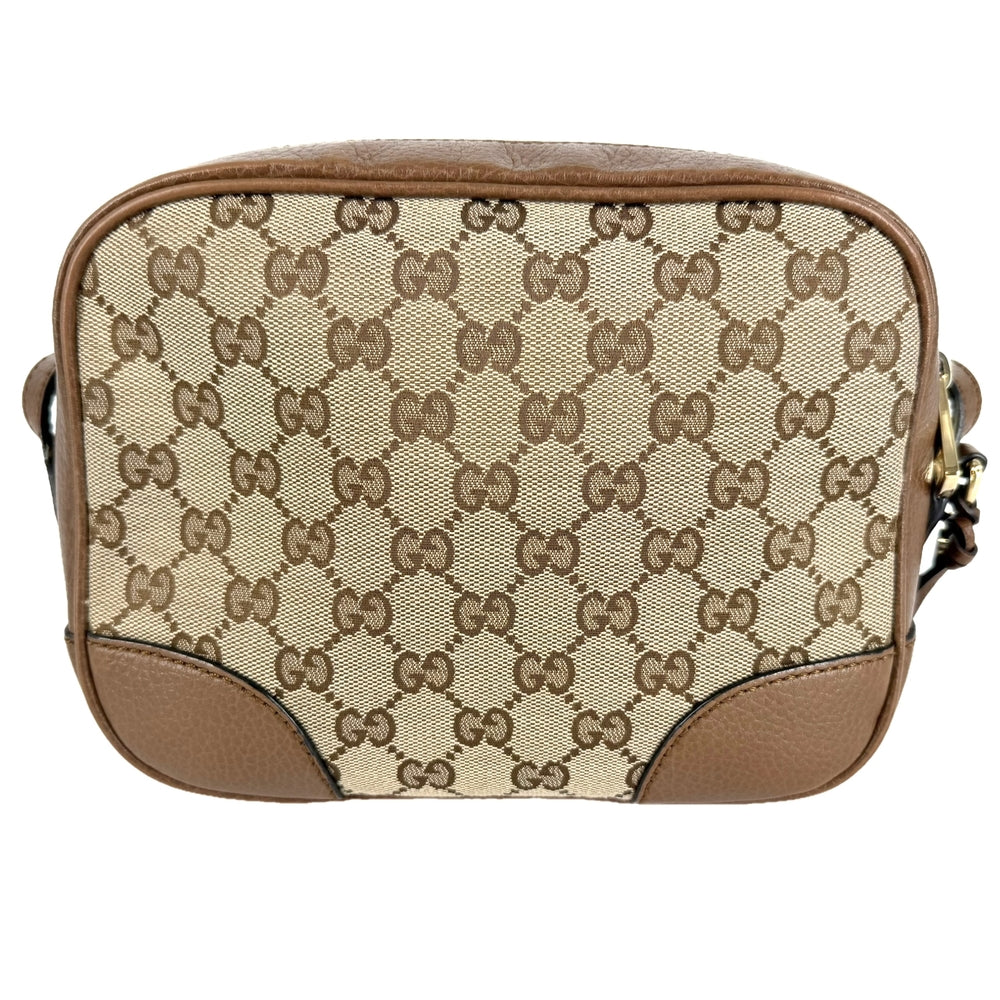 GUCCI グッチ ショルダーバッグ 449413 GGキャンバス レザー ベージュ ブラウン 茶 ゴールド金具 レディース【中古品】