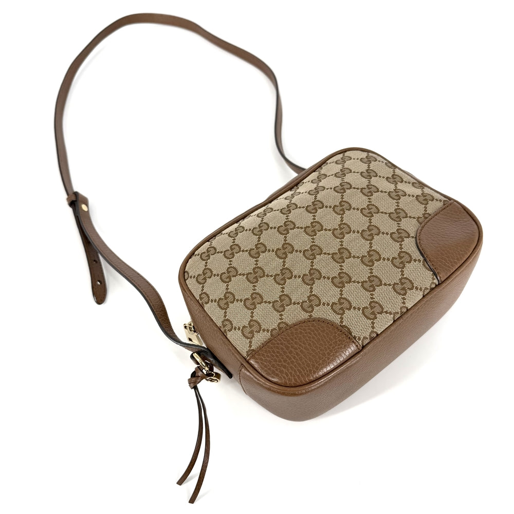 GUCCI グッチ ショルダーバッグ 449413 GGキャンバス レザー ベージュ ブラウン 茶 ゴールド金具 レディース【中古品】