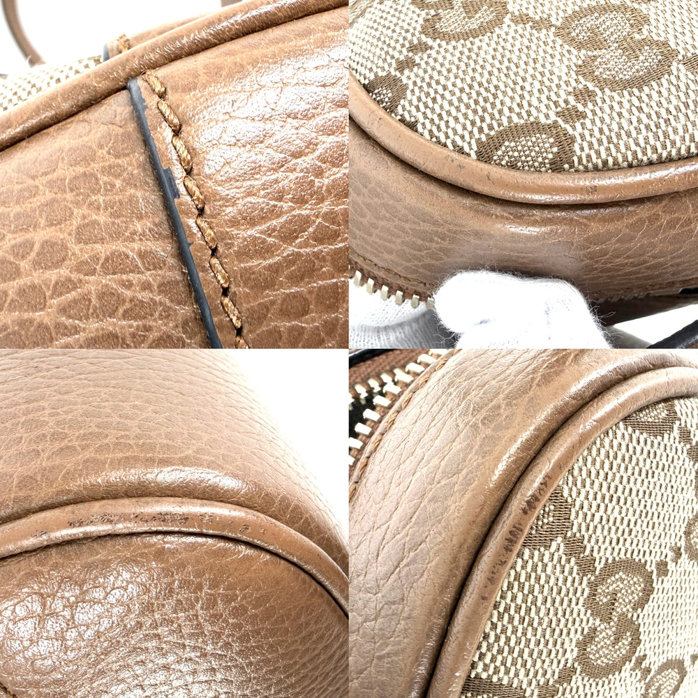 GUCCI グッチ ショルダーバッグ 449413 GGキャンバス レザー ベージュ ブラウン 茶 ゴールド金具 レディース【中古品】