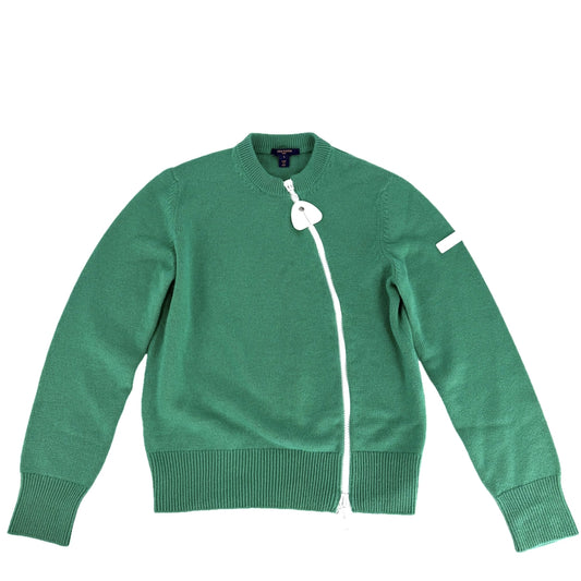 LOUIS VUITTON ルイヴィトン ニット ジッパー トップス 長袖 アパレル 服 S グリーン 緑 ホワイト金具 秋 冬 カシミヤ ウール メンズ【中古品】