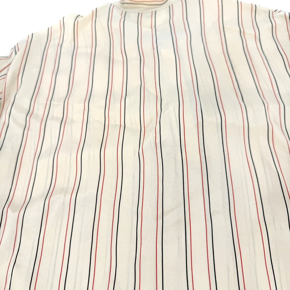 CELINE セリーヌ 長袖シャツ ストライプ ボウタイ リボン アパレル 服 38 ベージュ 春 秋 シルク レディース【中古品】