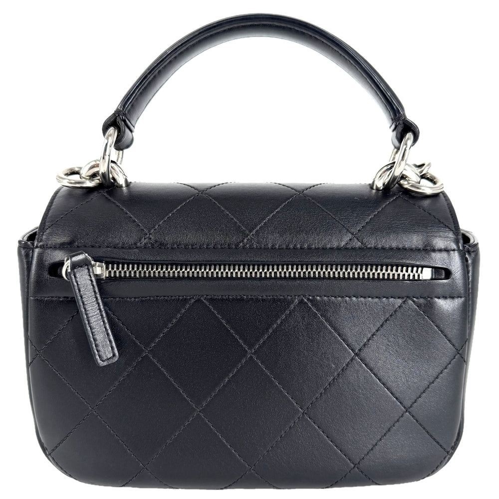 CHANEL シャネル 2WAY マトラッセ ココマーク チェーンショルダーバッグ ハンドバッグ レザー ブラック 黒 シルバー金具 レディース【中古品】