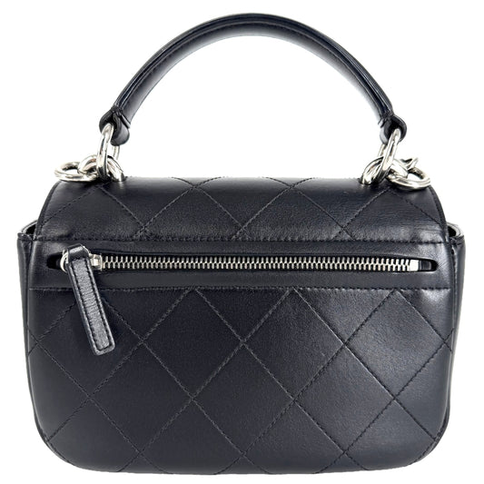 CHANEL シャネル 2WAY マトラッセ ココマーク チェーンショルダーバッグ ハンドバッグ レザー ブラック 黒 シルバー金具 レディース【中古品】