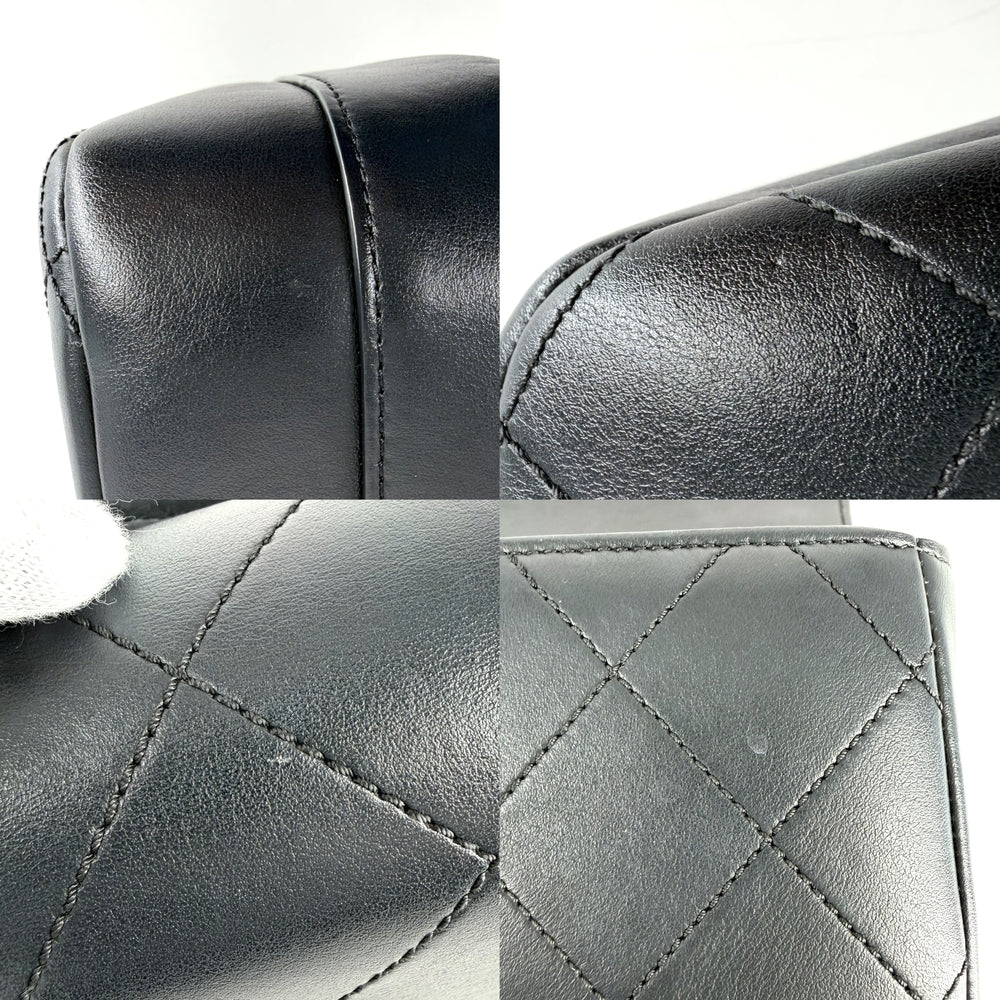 CHANEL シャネル 2WAY マトラッセ ココマーク チェーンショルダーバッグ ハンドバッグ レザー ブラック 黒 シルバー金具 レディース【中古品】