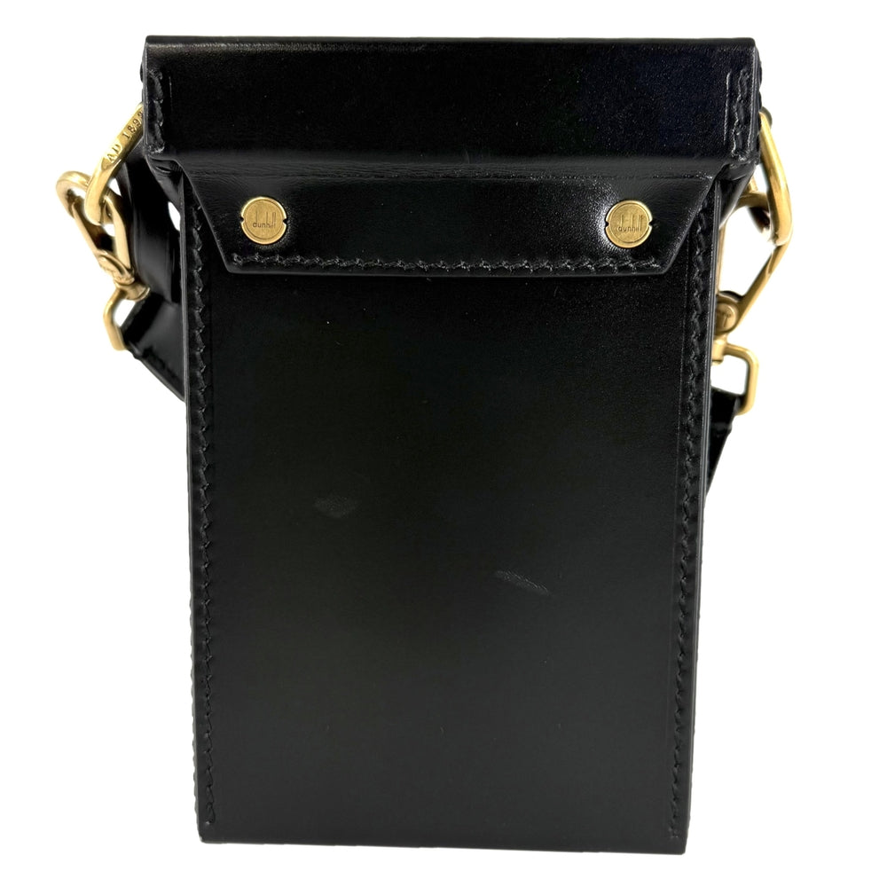 Dunhill ダンヒル ショルダーバッグ ロックバッグ レザー ブラック 黒 ゴールド金具 メンズ【中古品】