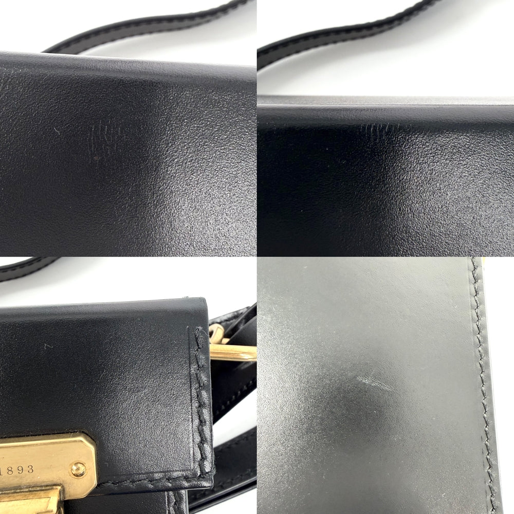 Dunhill ダンヒル ショルダーバッグ ロックバッグ レザー ブラック 黒 ゴールド金具 メンズ【中古品】