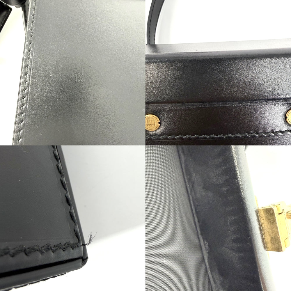 Dunhill ダンヒル ショルダーバッグ ロックバッグ レザー ブラック 黒 ゴールド金具 メンズ【中古品】
