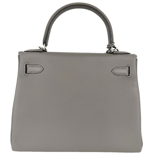 HERMES エルメス 2WAY ケリー28 内縫い ショルダーバッグ ハンドバッグ グレー Z刻印 トゴ エタン シルバー金具 レディース 2021年【中古品】