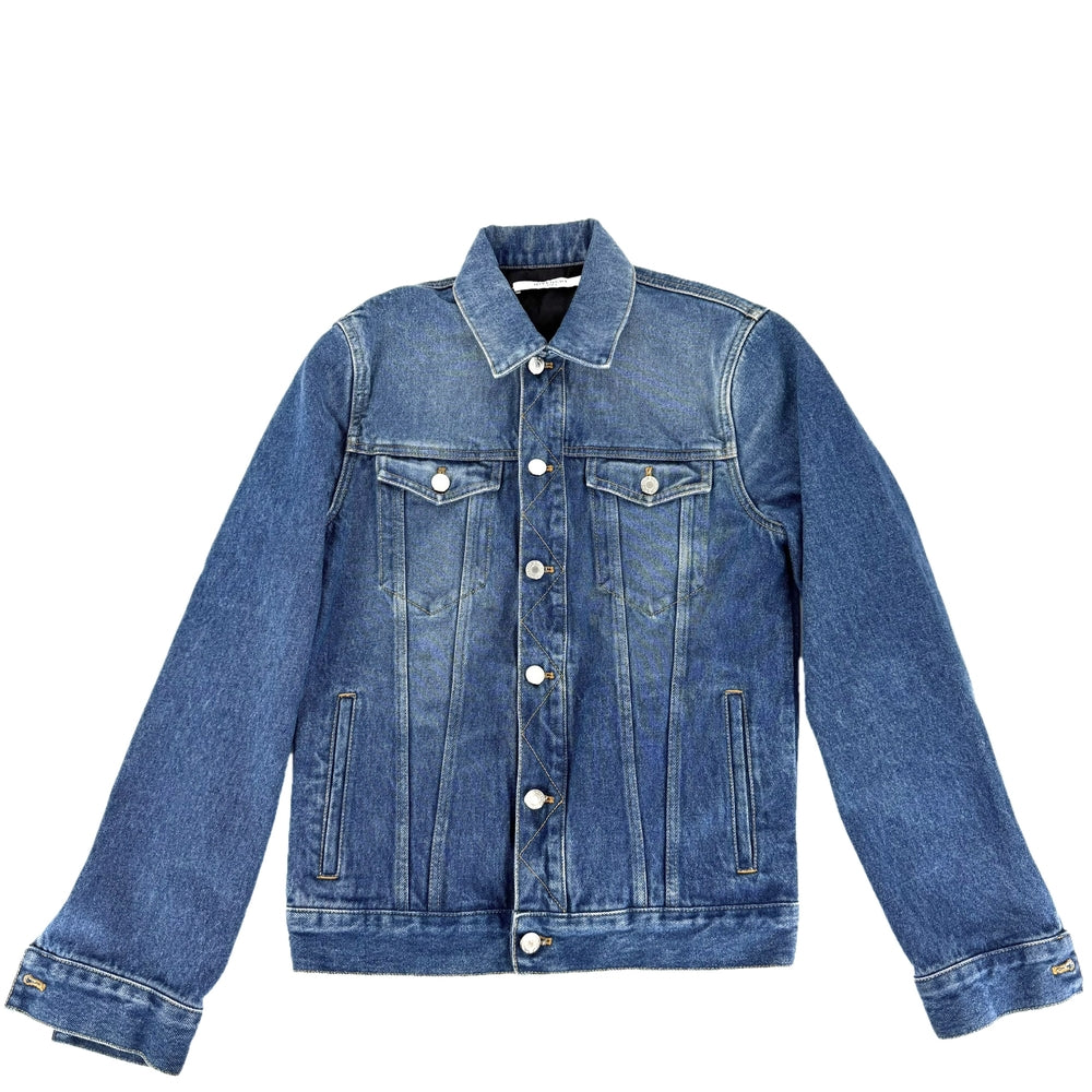 Givenchy ジバンシー デニムジャケット バックロゴ トラッカージャケット アウター 服 アパレル XS ブルー 青 コットン メンズ【中古品】