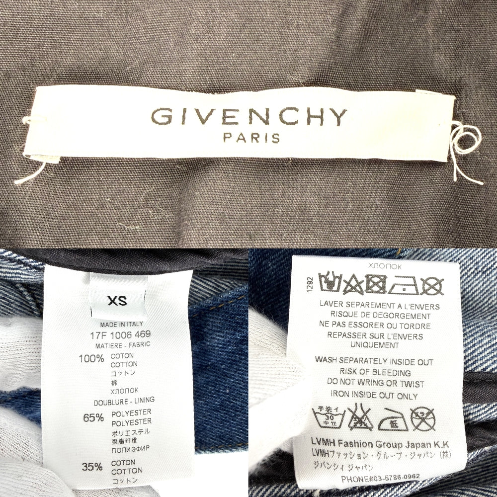 Givenchy ジバンシー デニムジャケット バックロゴ トラッカージャケット アウター 服 アパレル XS ブルー 青 コットン メンズ【中古品】