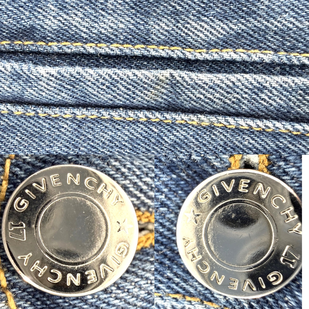 Givenchy ジバンシー デニムジャケット バックロゴ トラッカージャケット アウター 服 アパレル XS ブルー 青 コットン メンズ【中古品】
