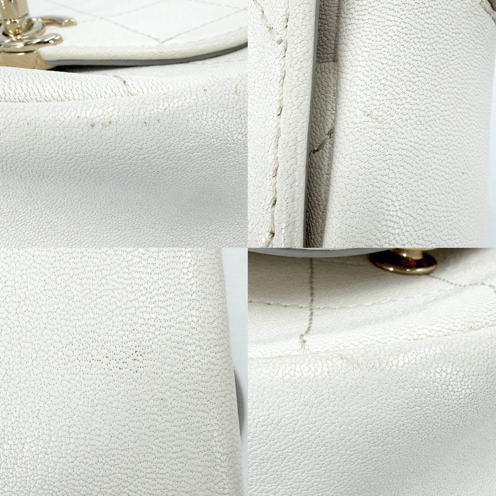 CHANEL シャネル ショルダーバッグ ビコローレ 小さめ チェーンショルダー レザー ホワイト 白 ゴールド金具 レディース【中古品】
