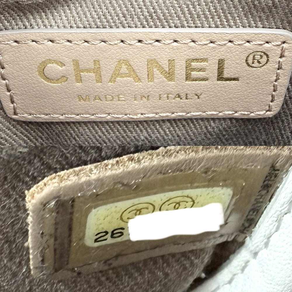 CHANEL シャネル ショルダーバッグ ビコローレ 小さめ チェーンショルダー レザー ホワイト 白 ゴールド金具 レディース【中古品】