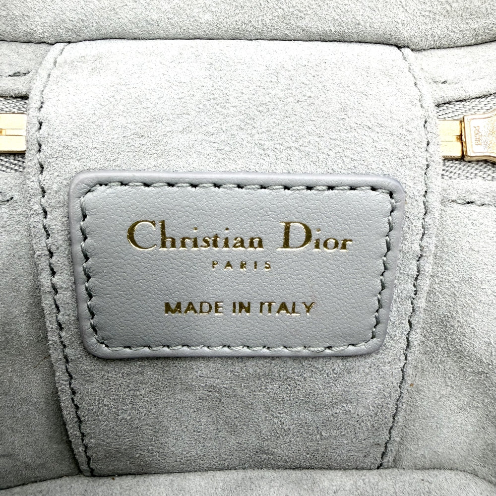 Christian Dior クリスチャンディオール 2WAY カナージュ レディディオール マイクロ バニティバッグ ショルダーバッグ レザー ブルー系 ゴールド金具 レディース【中古品】