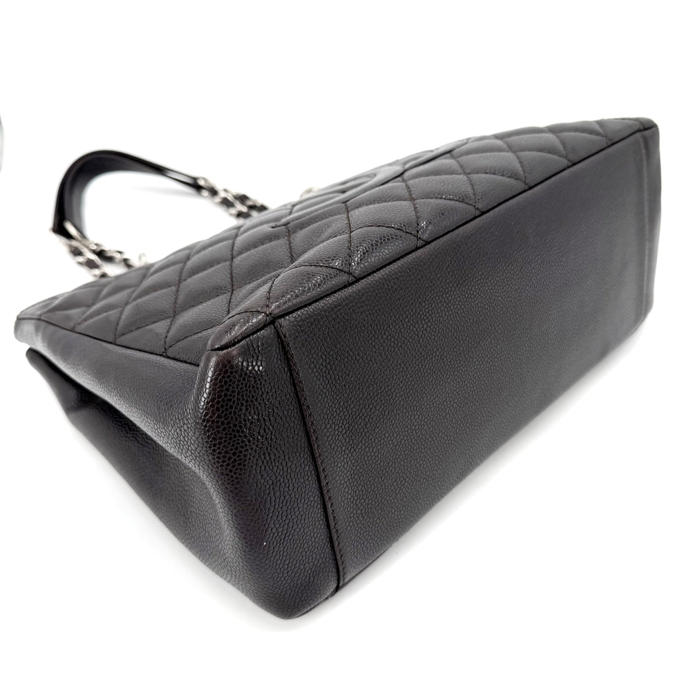 CHANEL シャネル ハンドバッグ GST マトラッセ チェーントートバッグ ココマーク キャビアスキン ダークブラウン シルバー金具 レディース【中古品】