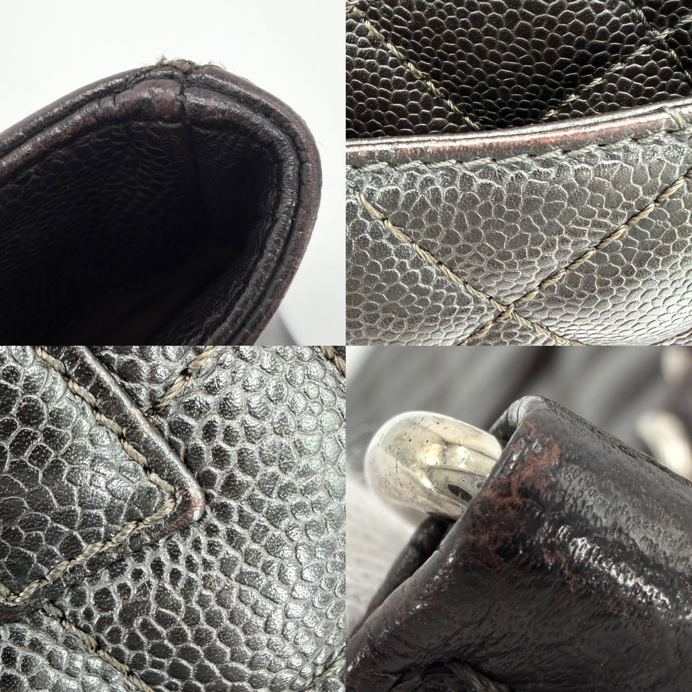 CHANEL シャネル ハンドバッグ GST マトラッセ チェーントートバッグ ココマーク キャビアスキン ダークブラウン シルバー金具 レディース【中古品】