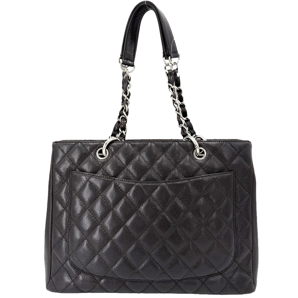 CHANEL シャネル ハンドバッグ GST マトラッセ チェーントートバッグ ココマーク キャビアスキン ダークブラウン シルバー金具 レディース【中古品】
