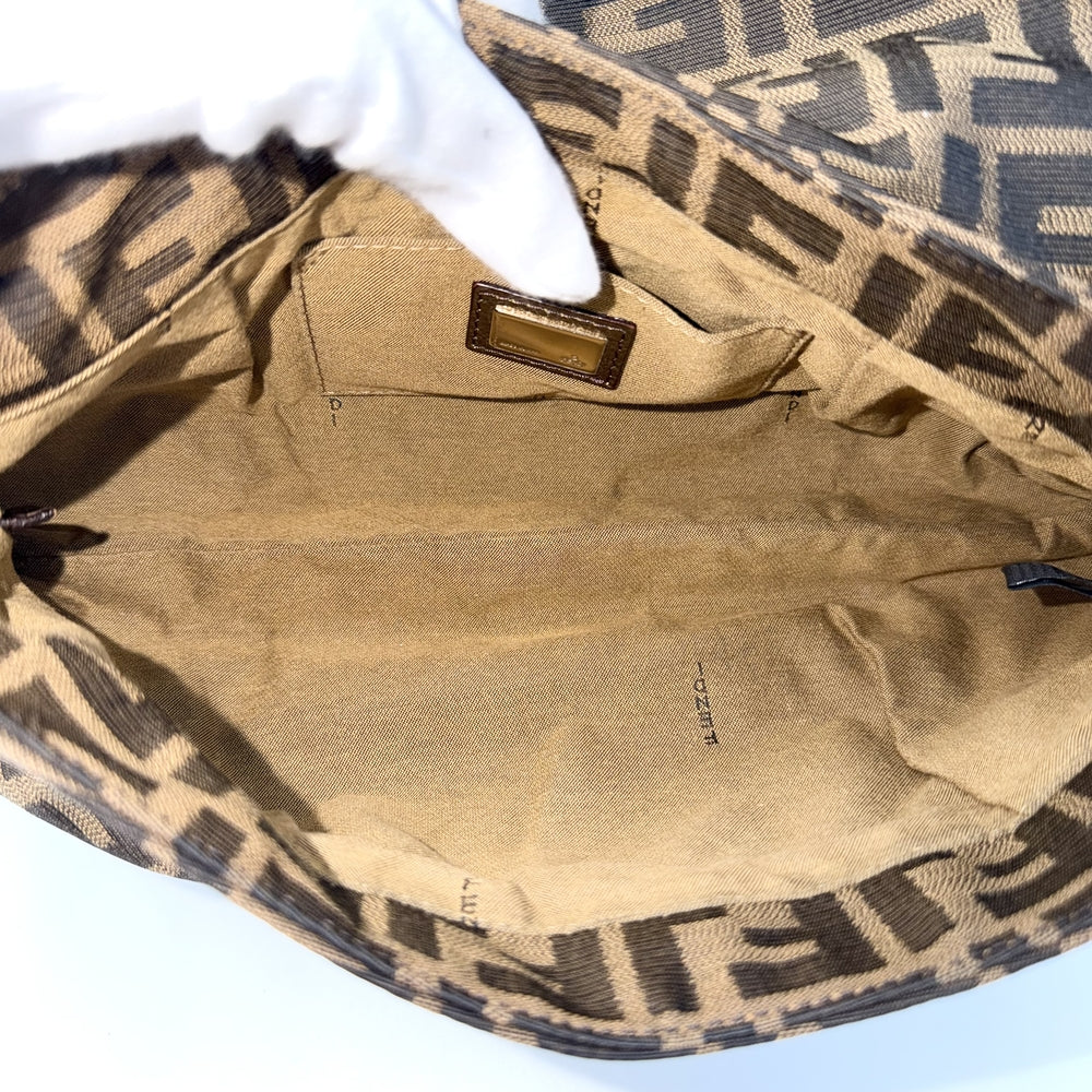 FENDI フェンディ ハンドバッグ ズッカ 8BR445 キャンバス レザー ブラウン 茶 ゴールド ゴールド金具 レディース【中古品】