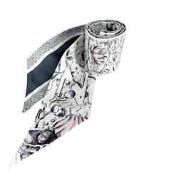 Christian Dior クリスチャンディオール スカーフ ミッツァ 花柄 ファッションアイテム シルク ホワイト 白 グレー レディース【中古品】