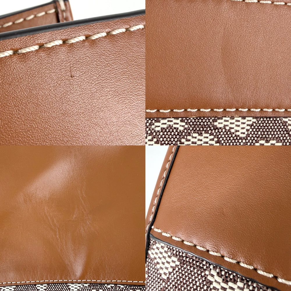 COACH コーチ 2WAY ディズニーコラボ フィールドトート40 トートバッグ ショルダーバッグ ハンドバッグ シグネチャー ウィズ ミッキーマウス C8492 キャンバス レザー ブラウン 茶 ガンメタル金具 レディース【中古品】