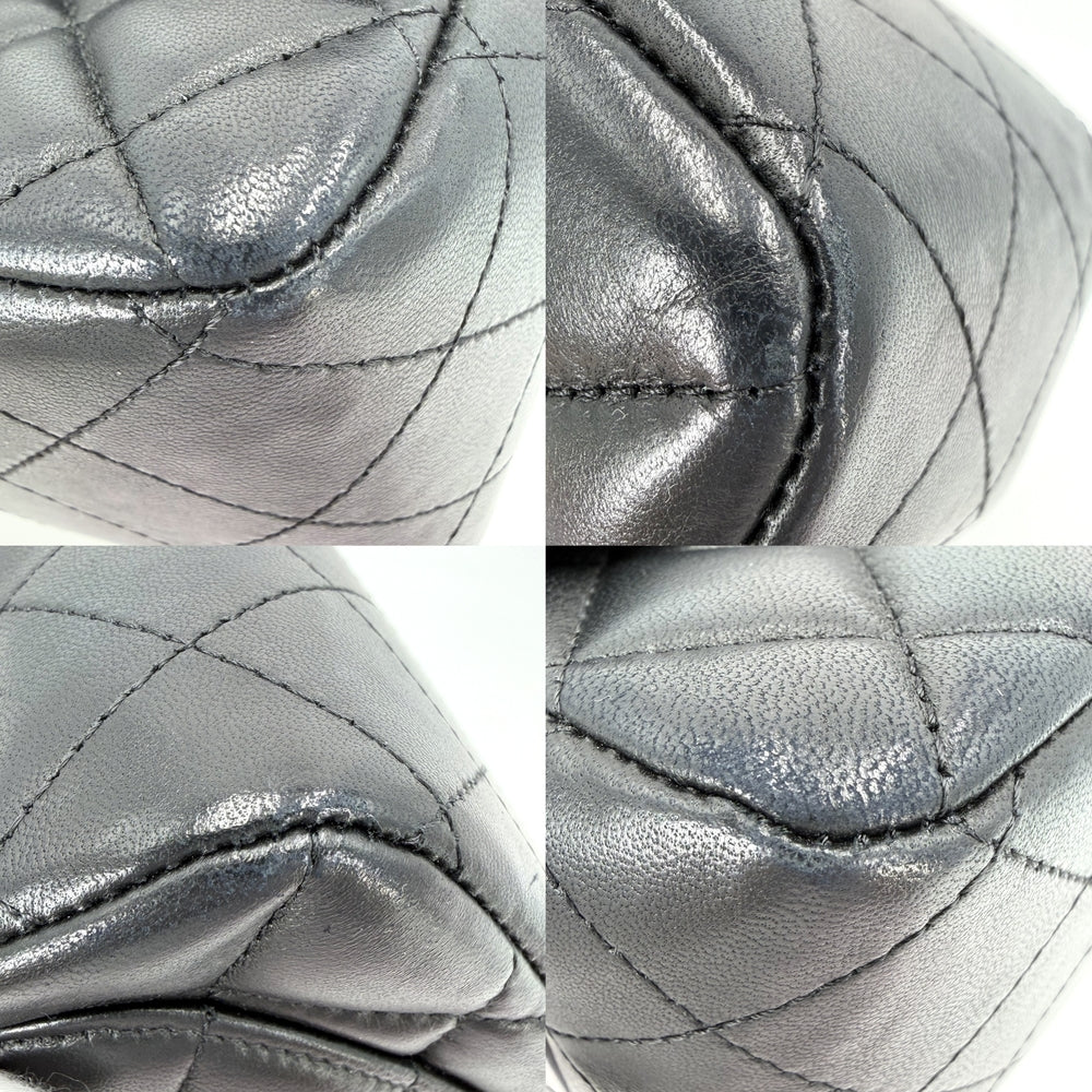 CHANEL シャネル ショルダーバッグ ミニマトラッセ チェーン ターンロック Mini Matelasse ココマーク ラムスキン ブラック 黒 シルバー金具 レディース【中古品】