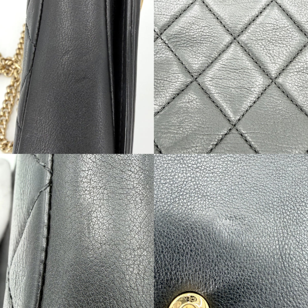 CHANEL シャネル ショルダーバッグ マトラッセ ココマーク チェーンショルダー レザー ブラック 黒 ゴールド金具 レディース【中古品】